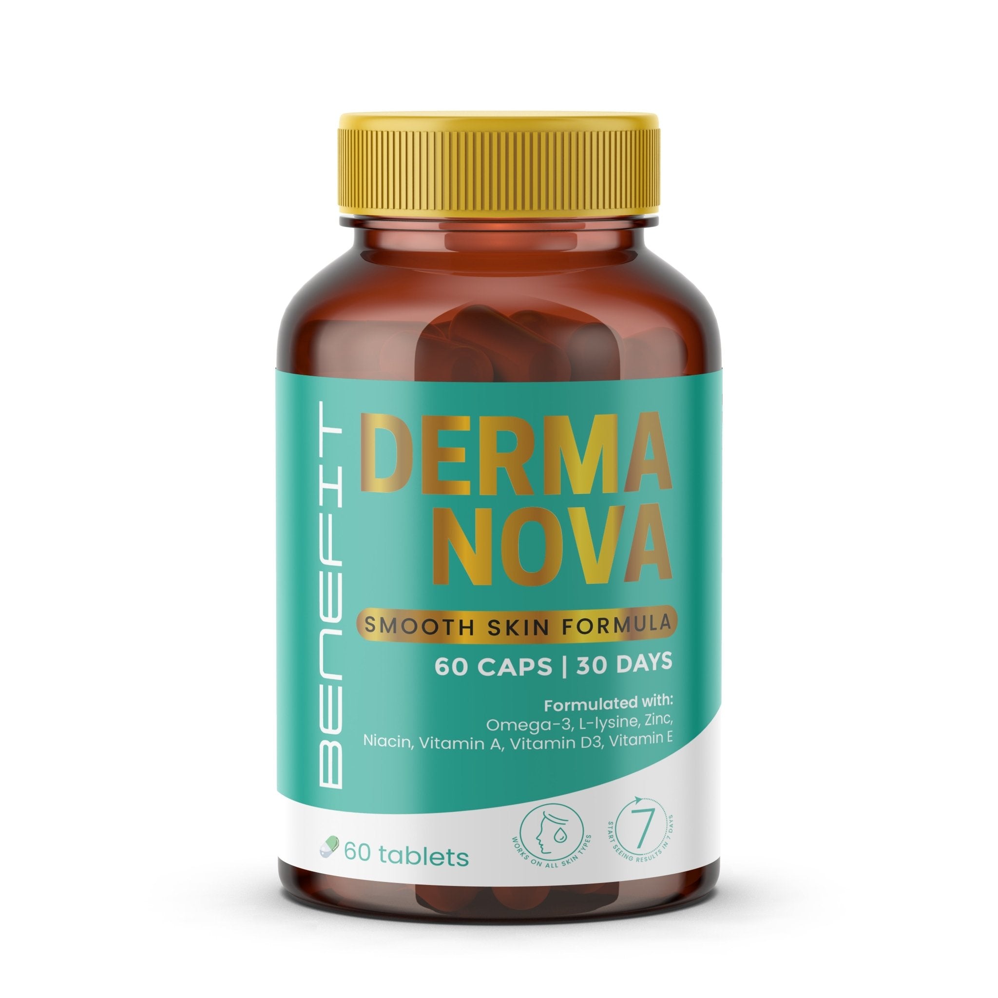 Дерма нова от BENEFIT NUTRITIONS, изображение с две опаковки на продукта върху бял фон.